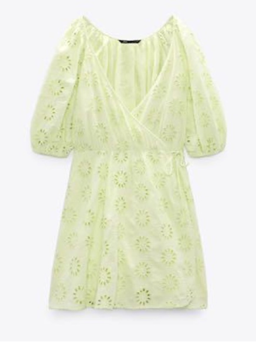 Zara Light Lime Eyelet Dress